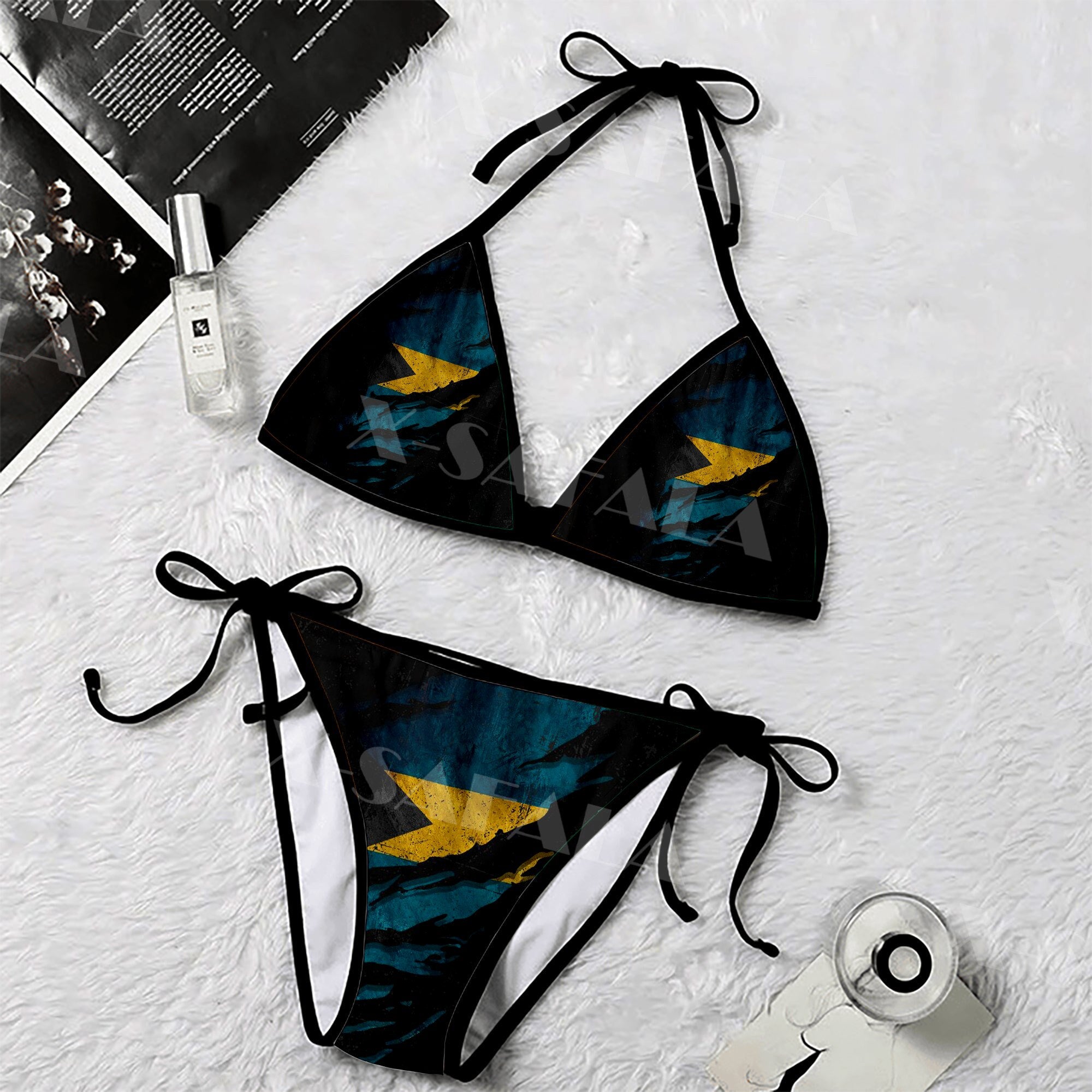 The West Indies Beautiful Bahamas Flag 3D Print Women Micro Bikini Set Summer Beachwear Sexy Beach Bathing Suits 5