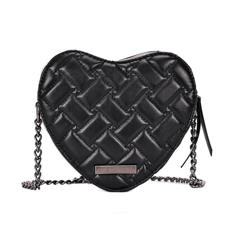 Women's heart-shaped color bump stereo shoulder bag