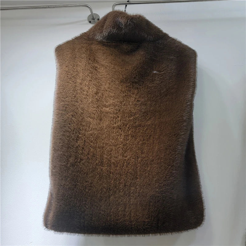 Autumn Winter New High Quality Soft Fur Vest For Women Imitation Mink Fur Sleeveless Fur Tank Top Female 11A07795