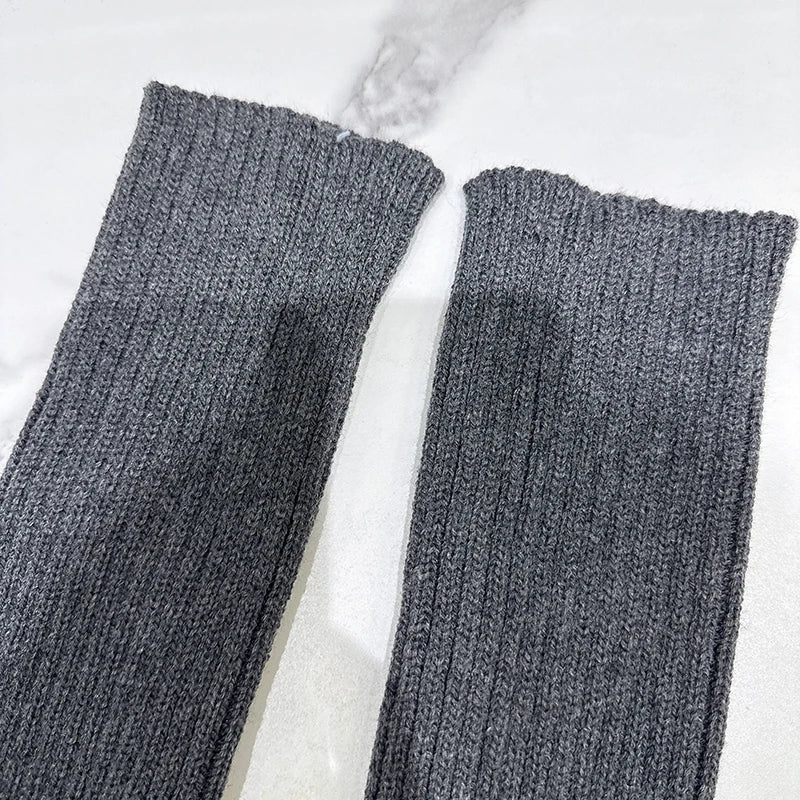 Winter New Fashion Sweet Solid Color Thick Knitted Calf Socks For Women Versatile Stretch Female 11A07716