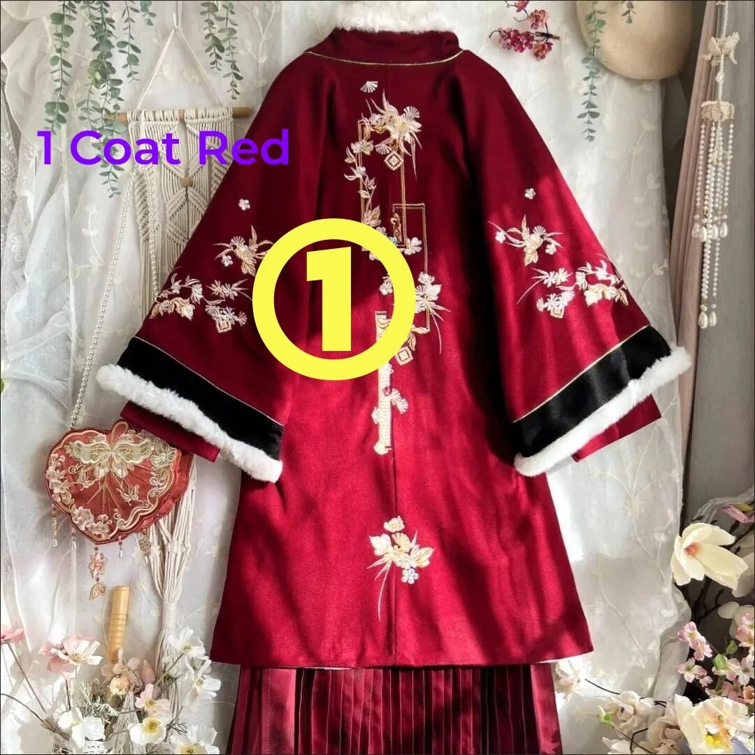 Winter Original Song Dynasty 2024 Hanfu Woolen Sweater Thickened Double-breasted Long Jacket Women Longuette for Girls and Women only 1 coat