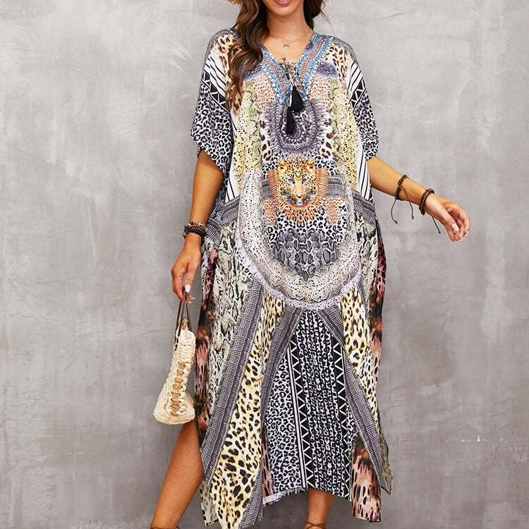 Plus Size Beach Cover Up Robe Plage Pareo Long Dress Summer Beachwear Swimsuit Cover Up Tunic For Beach Kaftan Dress Color 20 One Size