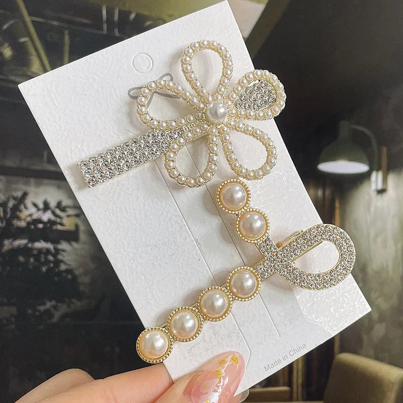 Simulated Pearl Hair Clips For Women Korean Women Hairpins Girl Geometric Hair Barrettes Fashion Hairgrip Hair Accessories Set 36