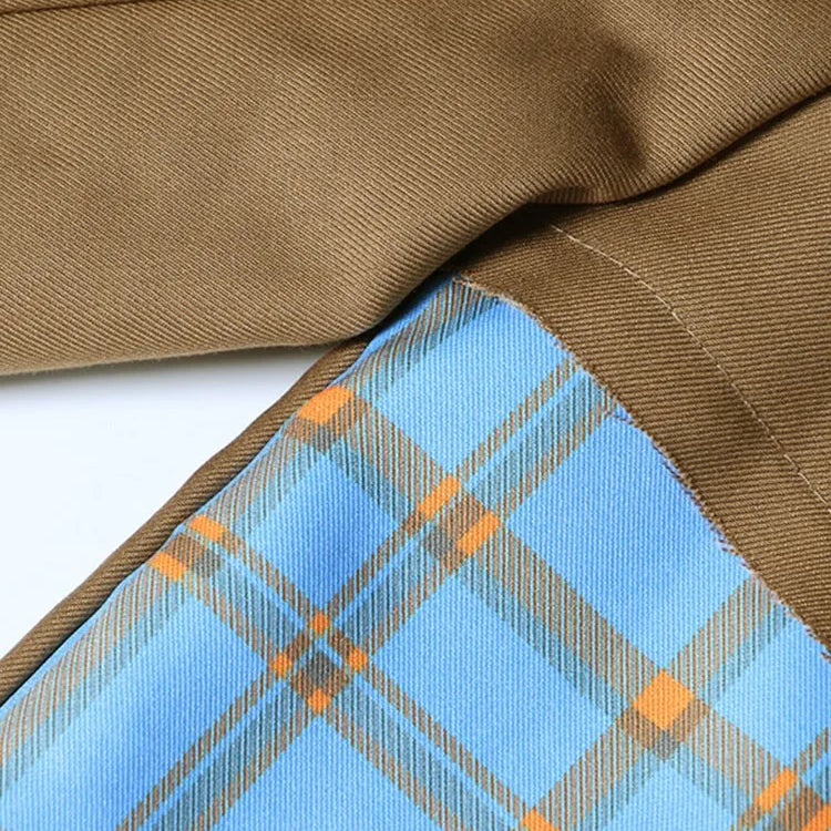 Colorblock Spliced Denim Blazers For Women Notched Collar Long Sleeve Patchwork Chain Chic Blazer Female Clothing