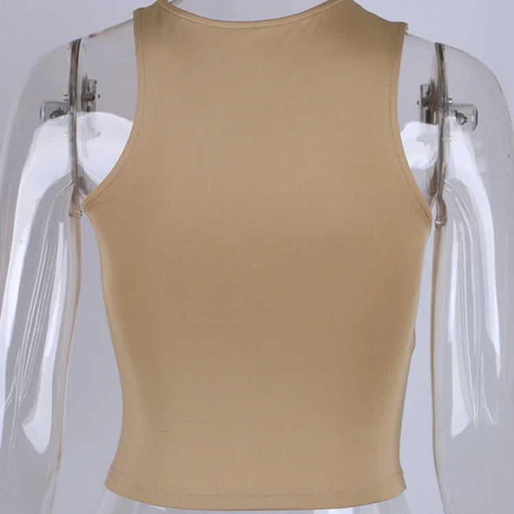 Cut Out Sexy Crop Off Shoulder Solid Skinny Sport Short Tops Women Tank Irregular Summer Tube Tops