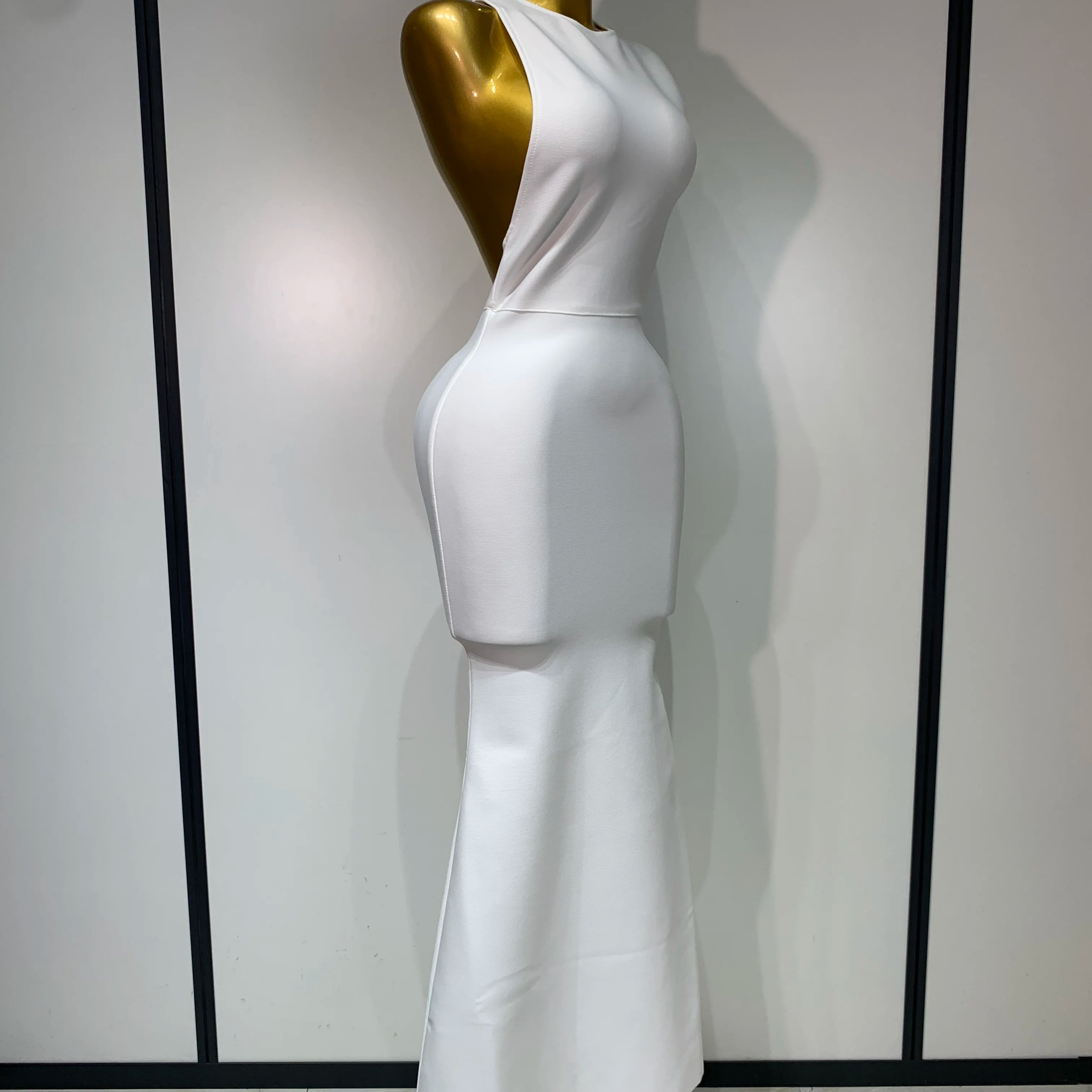 Women Sexy Sleeveless Backless Design Bodycon Bandage Dress 2025 Celebrity Elegant Evening Club Party Luxury Birthday Dresses