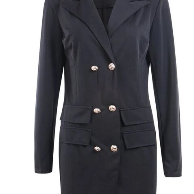 Women Blazer Elegant Office Lady Dress Long Sleeve Black White Spring Summer Female Causal Fashion Large Size Suit