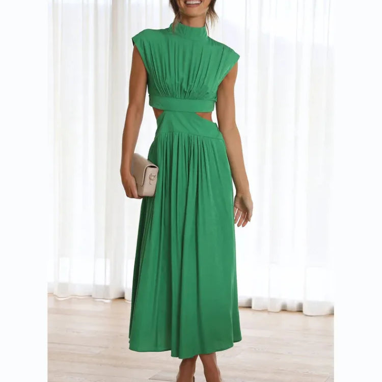 Women Spring Summer Long Maxi Dress Solid Color Fashion Sleeveless Backless Sweet Elegant Casual Dress 2023