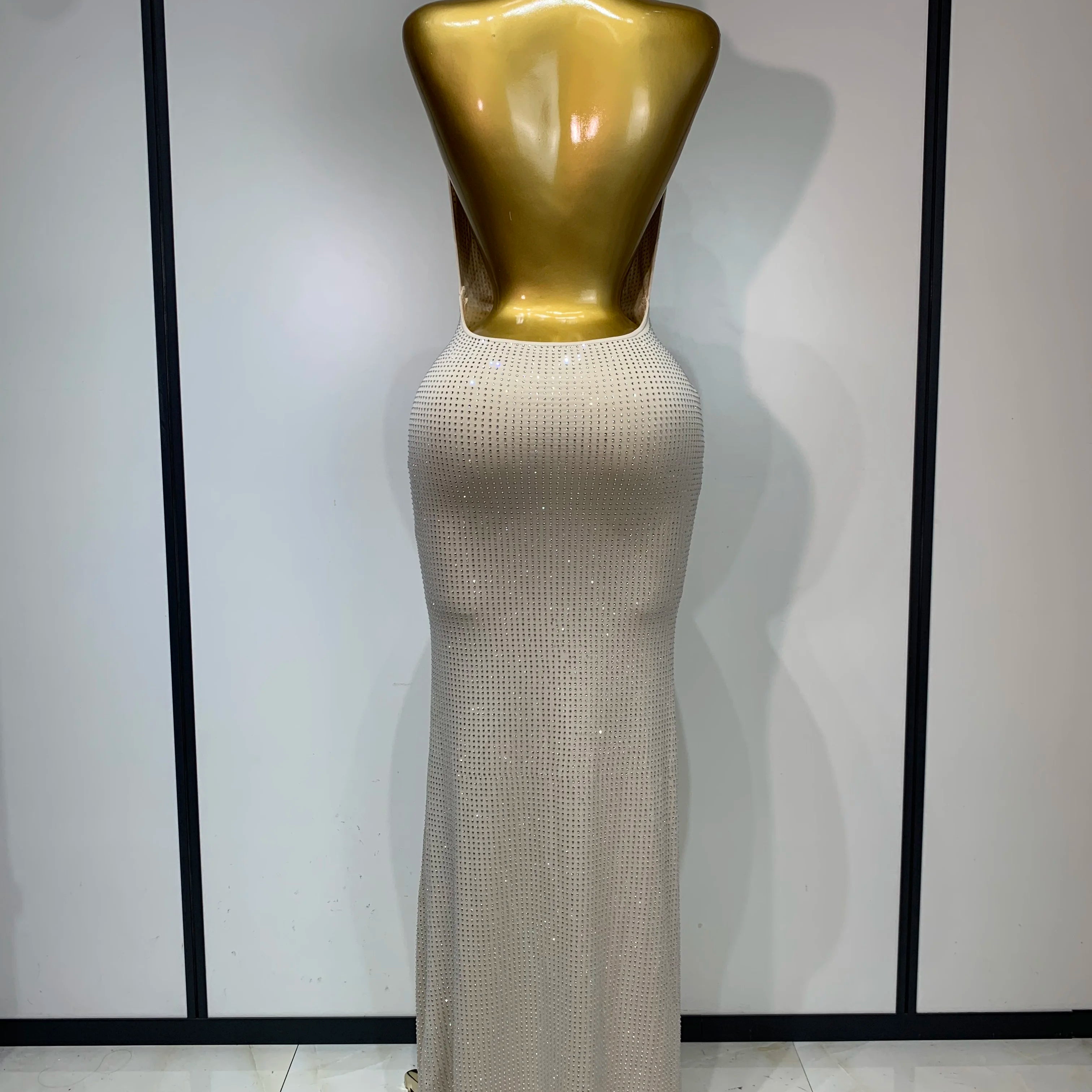 Sexy Backless Bodycon Dress Women Eegant Birthday Evening Party Dresses Luxury Formal Prom Dresses Sparkly Nightclub Vestidos