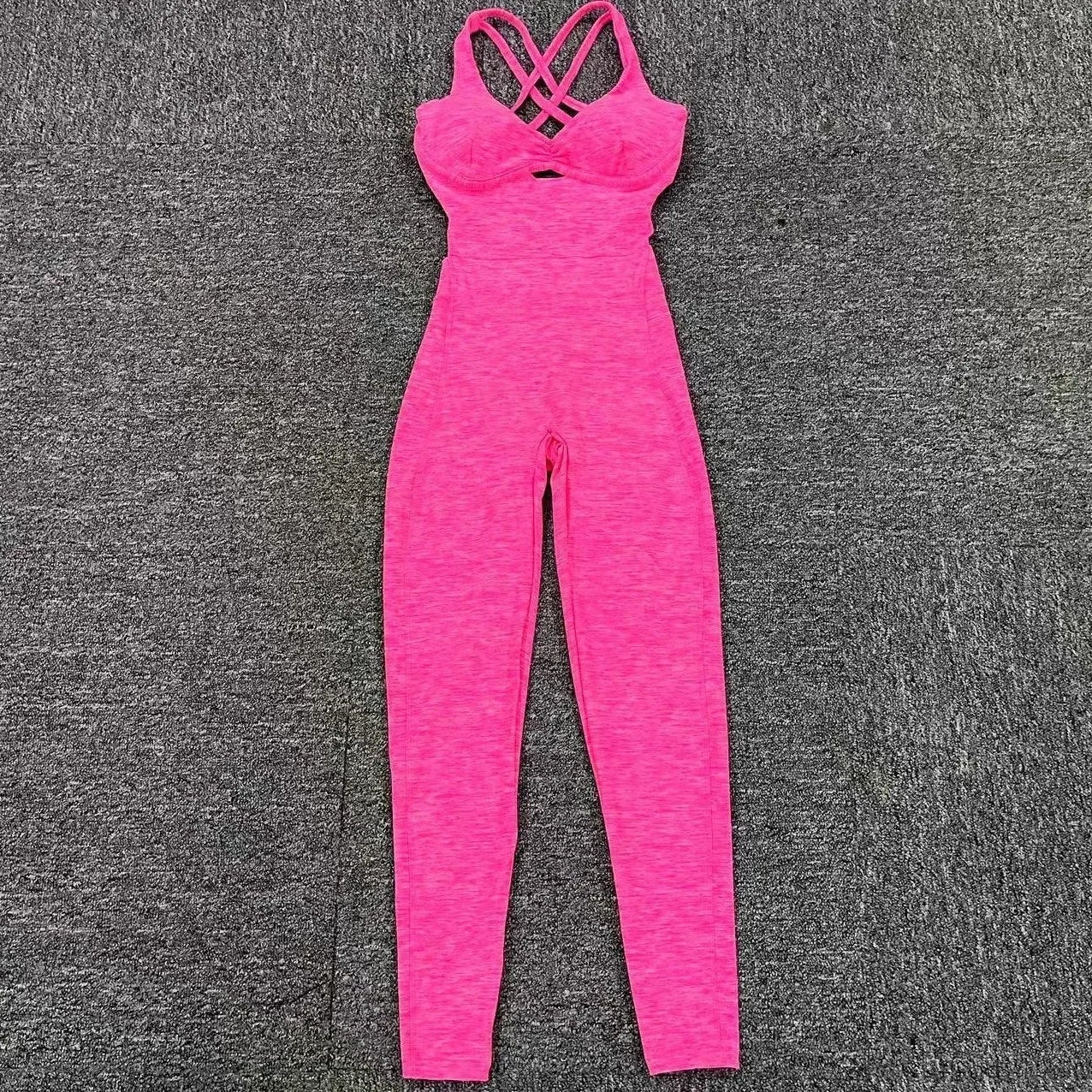 Sporty Jumpsuit Women Sportwear Push Up Gym Set Women Fitness Overalls Lycra Sport Outfit for Woman Sportswear Yoga Clothes PINK pink