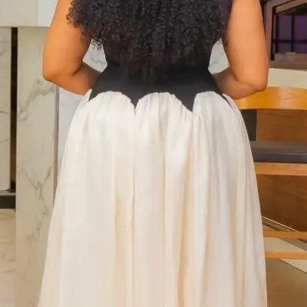 Summer Elegant Sleeveless Sweet O-Neck Patchwork Long Women Dress Beach Party Evening Sexy Pleated Big Swing Dresses