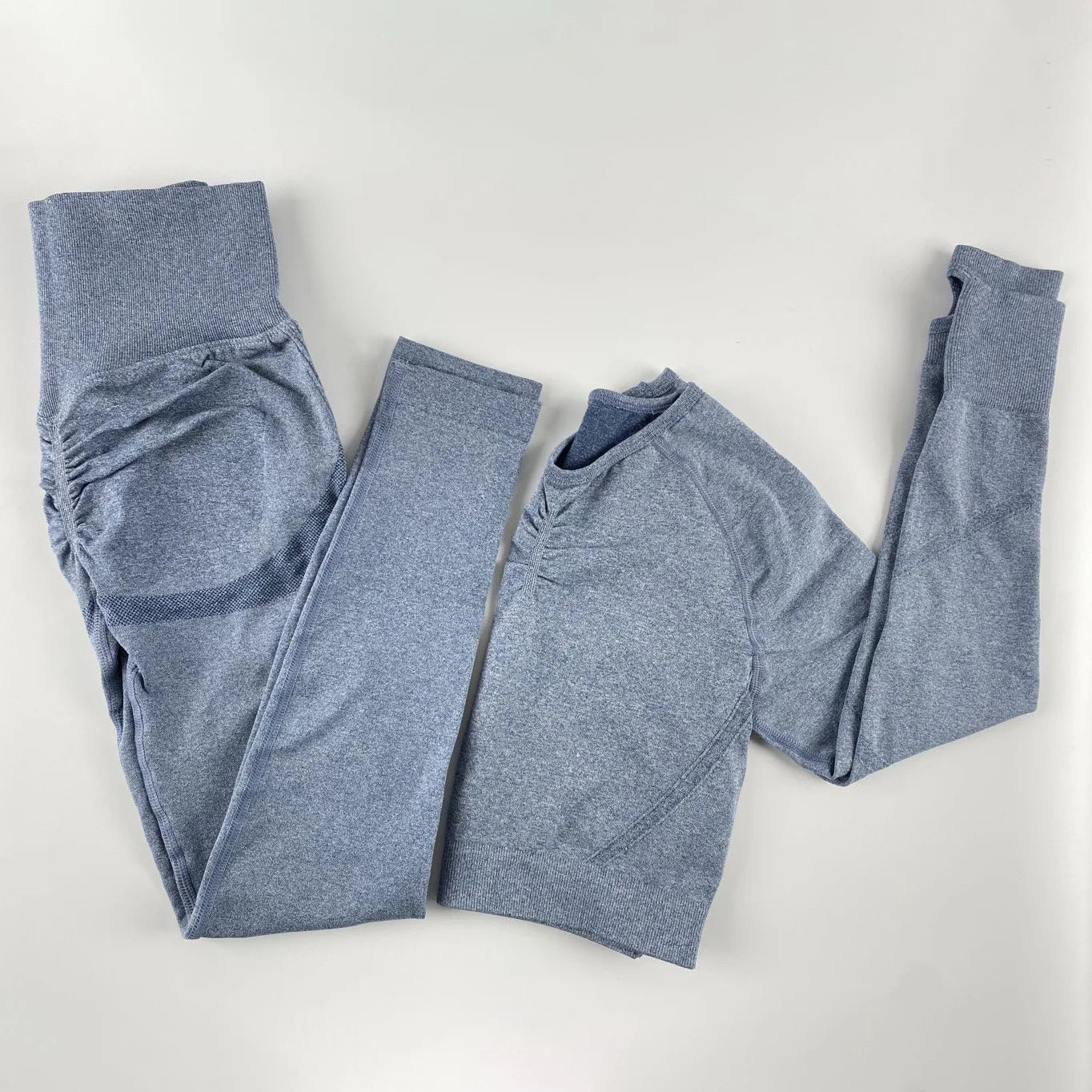 Seamless Yoga Sets Women Workout Sportswear Gym Clothing Long Sleeve Crop Top High Waist Leggings Workout Fitness Sports Suits