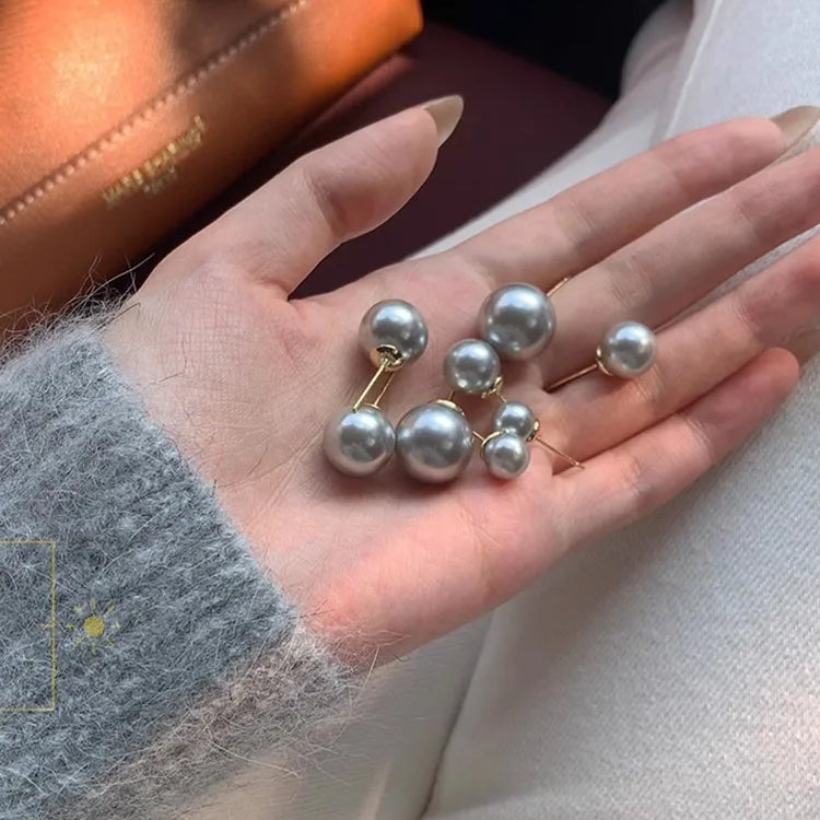 ALA Rising|L Gray Pearl Elegant Women Earing Unique Design Women Fashion Accessaries Office Lady Earing