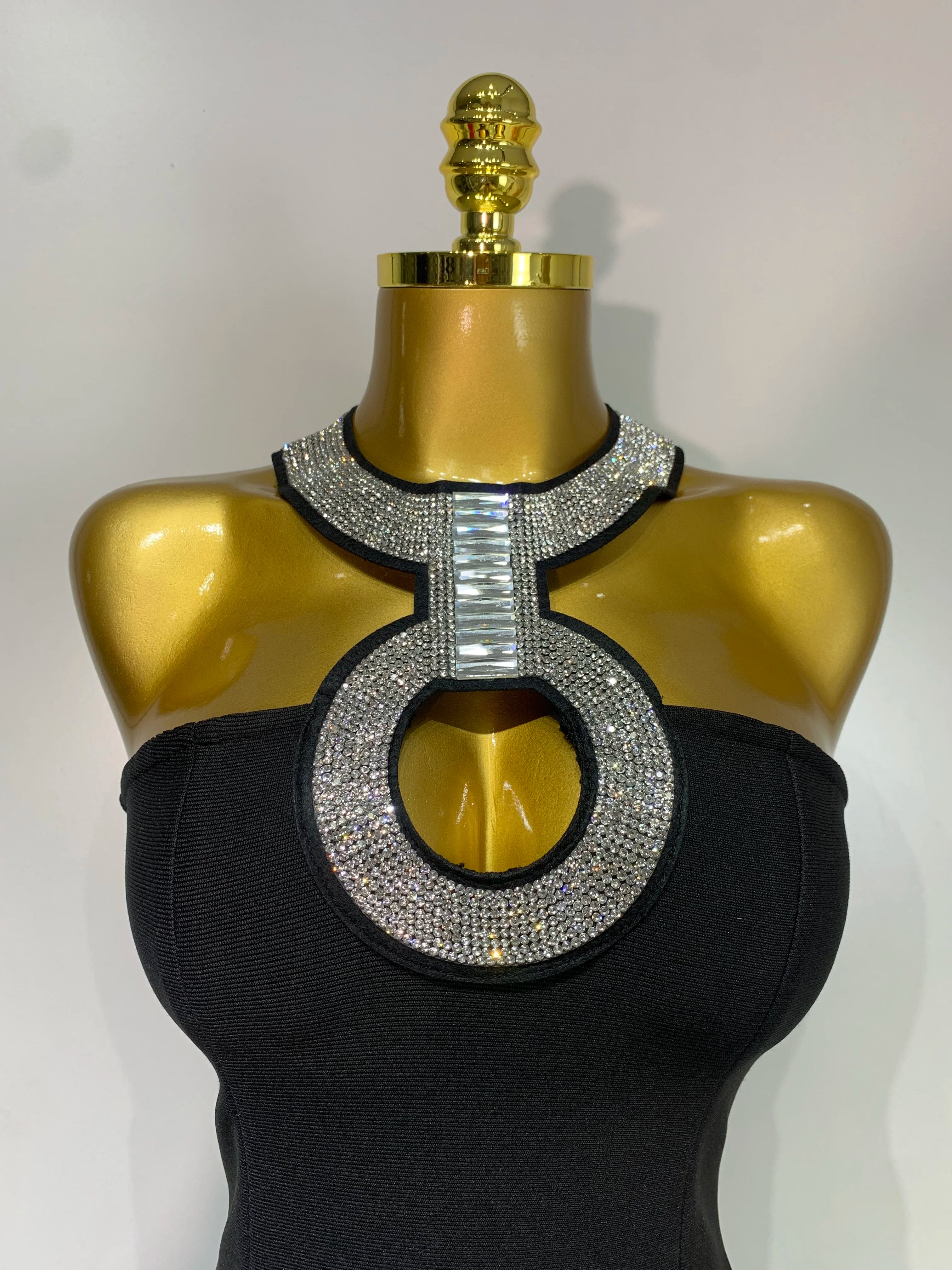 Women Sexy Backless Diamonds Sparkly Black Bodycon Bandage Dress 2025 Elegant Evening Club Luxury Birthday Party Dresses