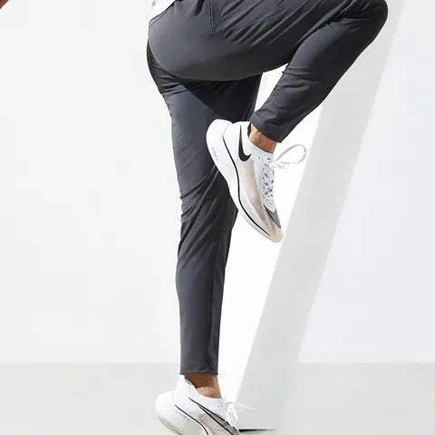 Running Pants Men Sportswear Elastic Jogging Sweatpants Gym Fitness Tight Trousers Quick Dry Thin Tracksuit Training Sport Pants Dark Gray