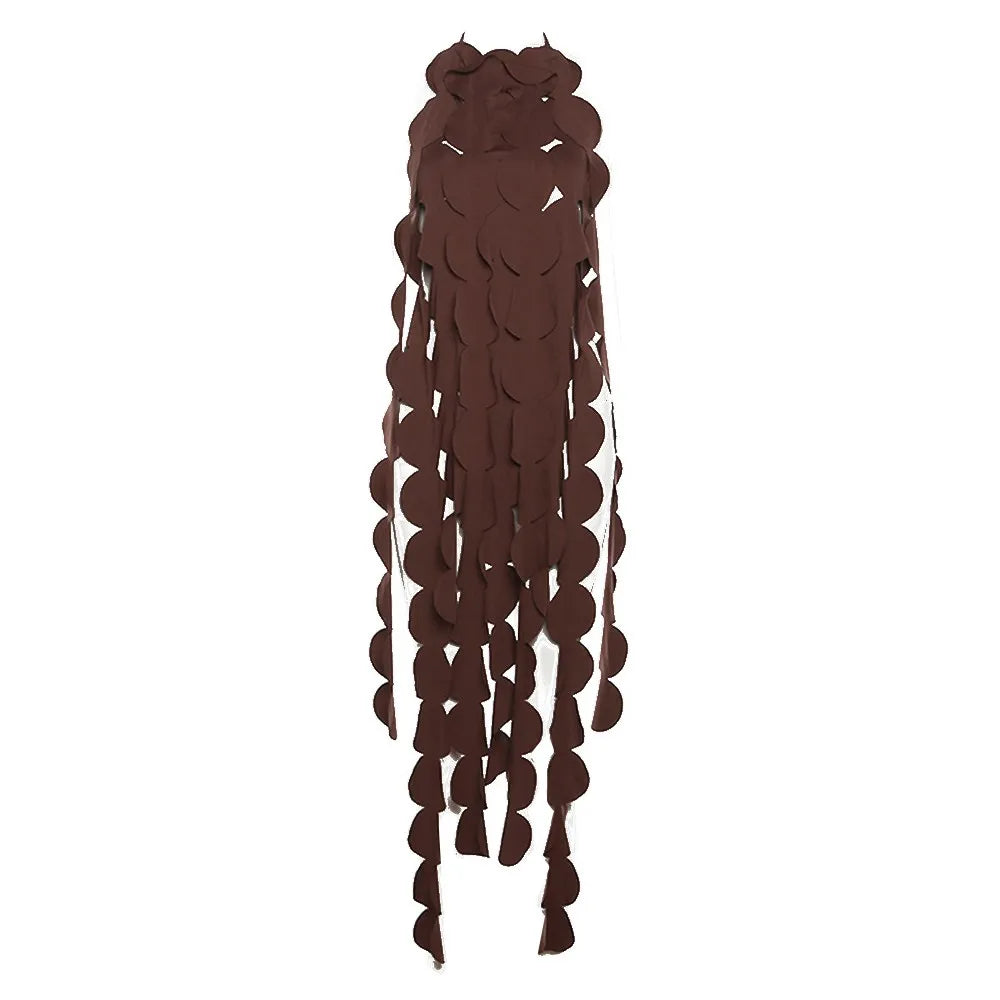 Solid Backless Dresses For Women O Neck Sleeveless Patchwork Lace Up Temperament Slimming Dress Female Fashion New COFFEE