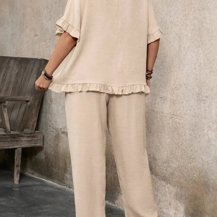 2 Piece Women Sets 2025 Plus Size Summer Autumn Matching Sets Top And Pants Suits Outfits Oversized Clothing