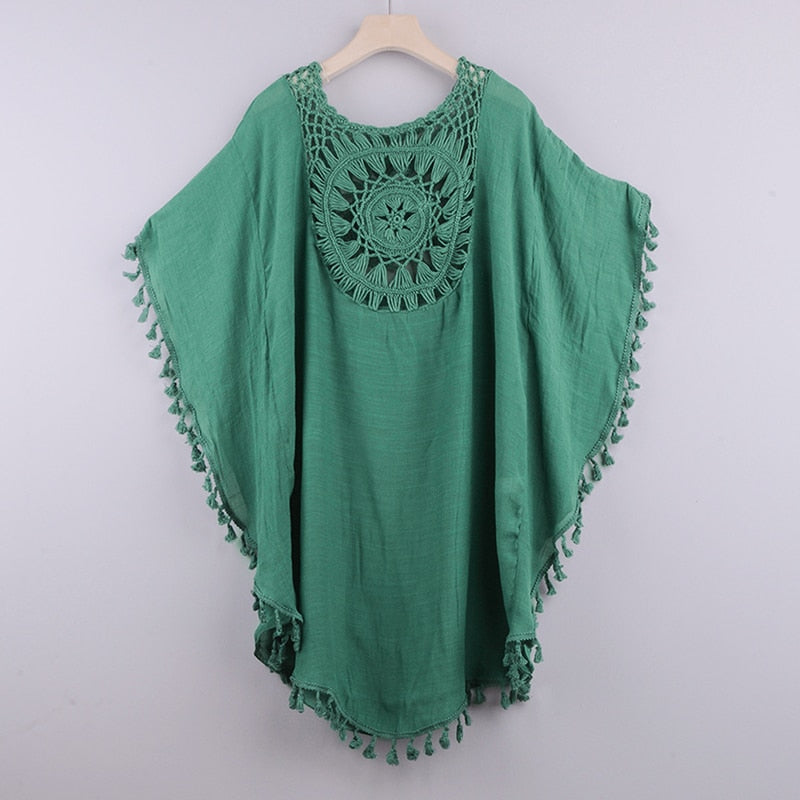 Swimsuit Cover Ups for Swimwear Beach Tunic Dress Cotton Summer Cover Up Color 6 One Size(40-75KG)