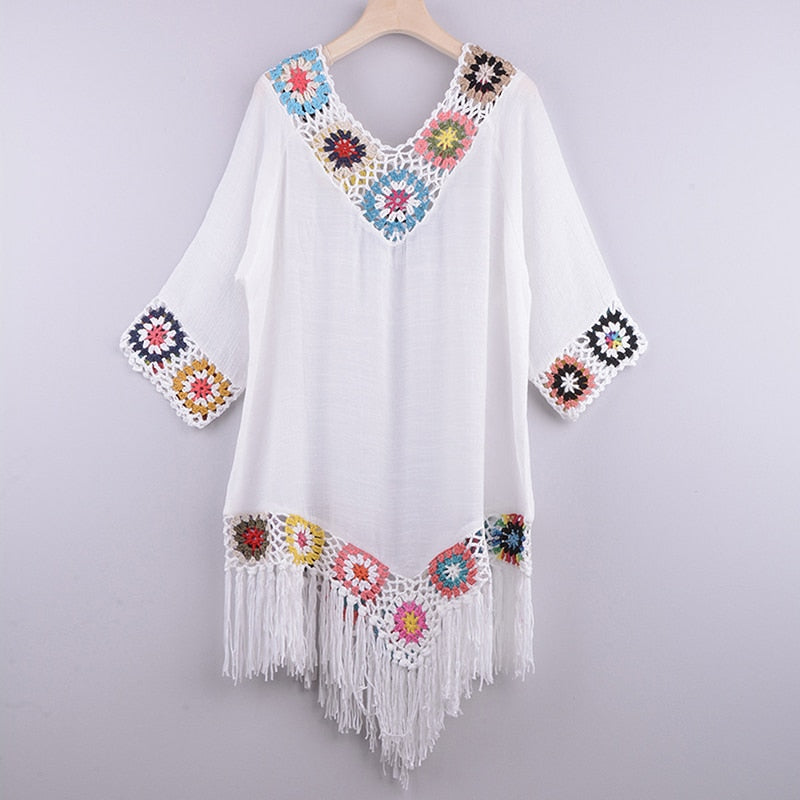 Swimsuit Cover Ups for Swimwear Beach Tunic Dress Cotton Summer Cover Up Color 3 One Size(40-75KG)