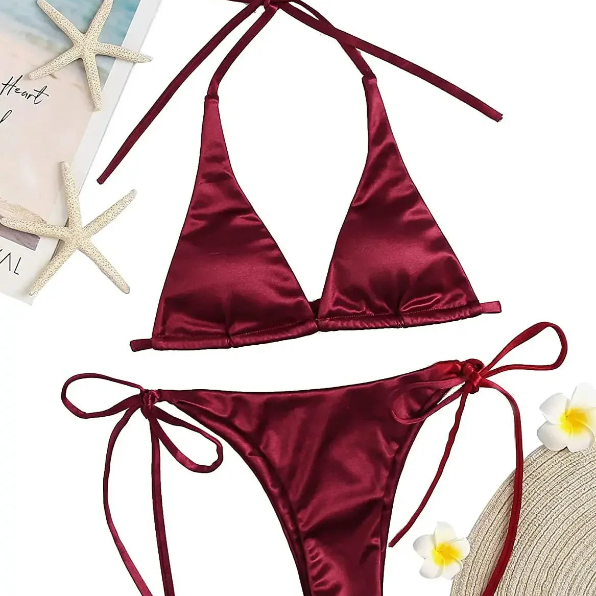 Women Sexy Micro Mini Bikini Thong Halter G-String Bra Bikinis Set Swimwear Backless New Swimwear Bathing Suits 10