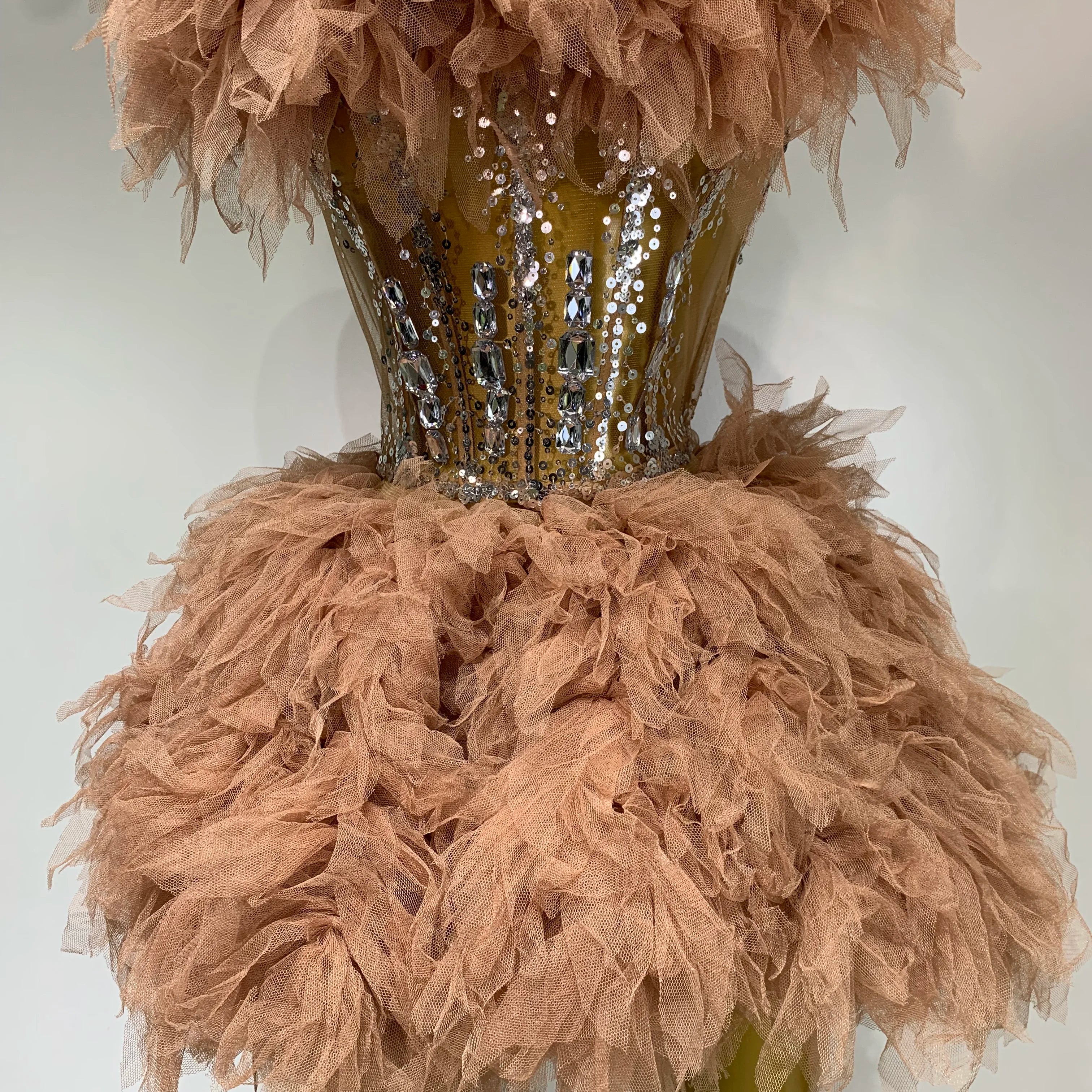 Women Sexy Strapless Mesh Two Pieces Set Celebrity Nightlcub Party Photo Shoot Outfit 2025 Prom Gown Luxury Birthday Dresses