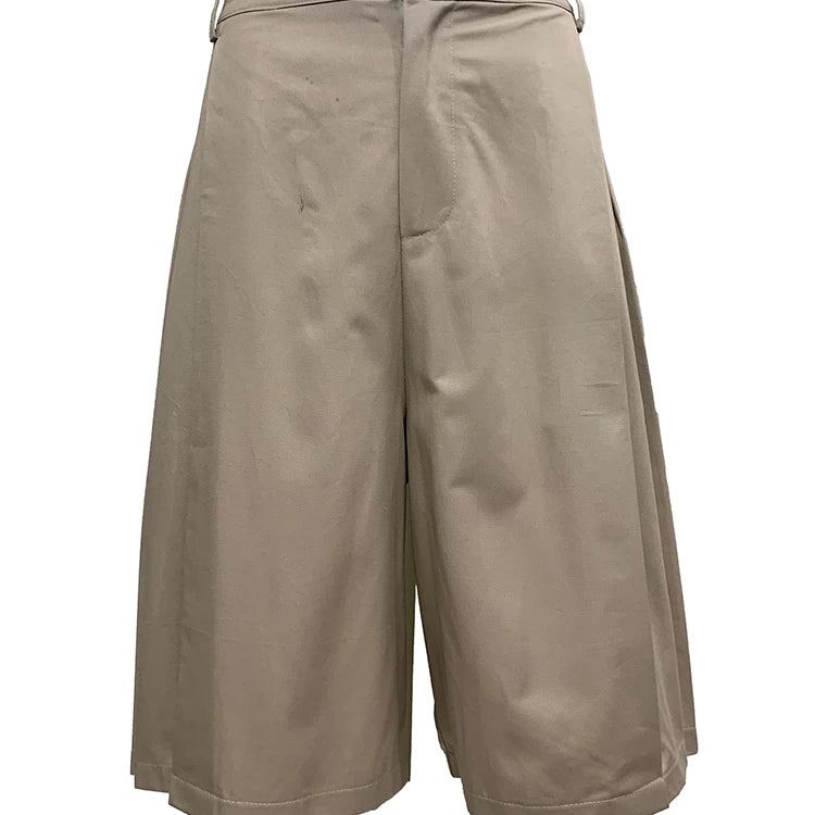 Lautaro Summer Autumn Baggy Khaki Wide Leg Shorts for Men Elastic Waist Loose Luxury Designer European Fashion Clothes 2025 Light Khaki