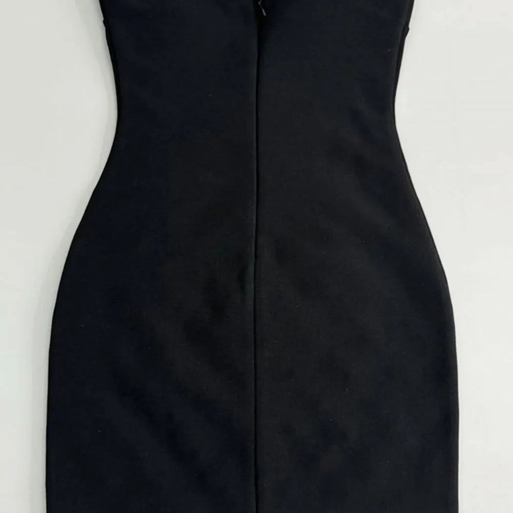 2025 Spring Sexy Women's Light Luxury Nail Bead Bandage Dress Strapless Sleeveless Bodycon Bareback Mini Dresses Party Vestidos