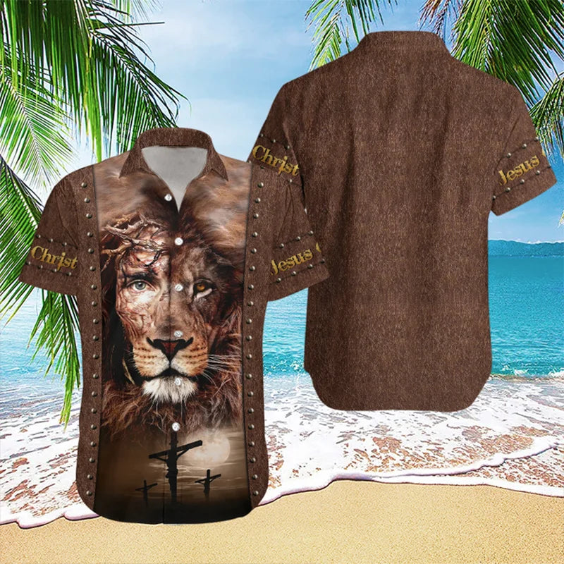 New Summer 3D Print Christian Jesus Shirts Children Fashion Streetwear Shirts Blouses Men Hawaiian Shirts Cool Vintage Clothing CS2024WF3426