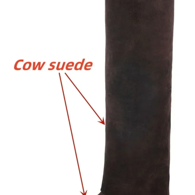 European and American Metal Lock Fasteners for High Tube Skirts, Boot Slopes, Leg Sleeves, Knee Length Boots, Platform Boots S76brown cow suede