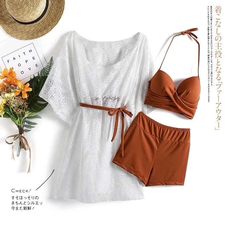 2 Colors Swimwear Women Sexy One Piece Swimsuit Female Korean Long Sleeve Bathing Suit High Waist Hollow Monokini bikinis coffee