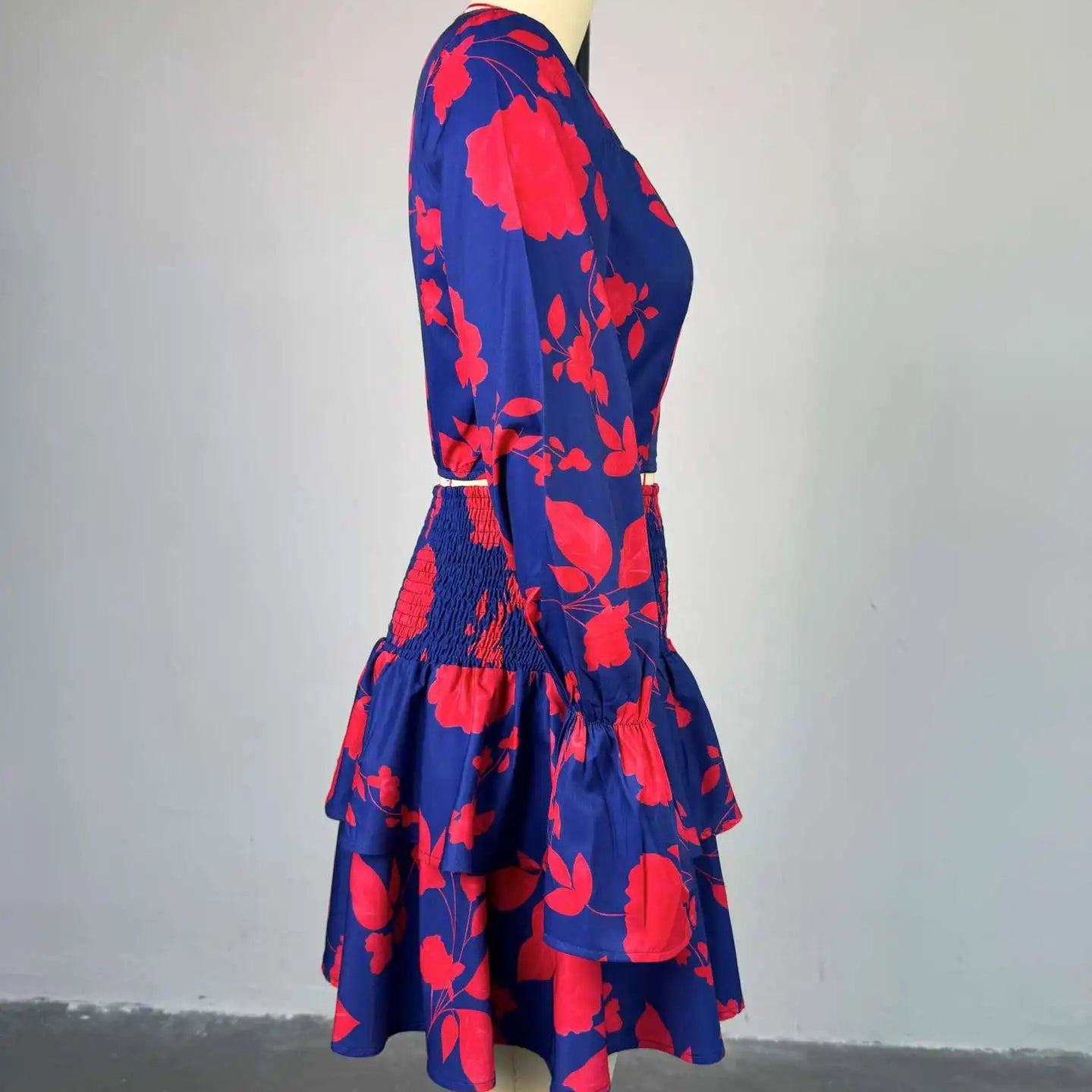 Beach Women Set Street Print Long Sleeve Shirts + Pleated Ruffles Mini Skirts Suits 2025 Party Street Two 2 Piece Sets