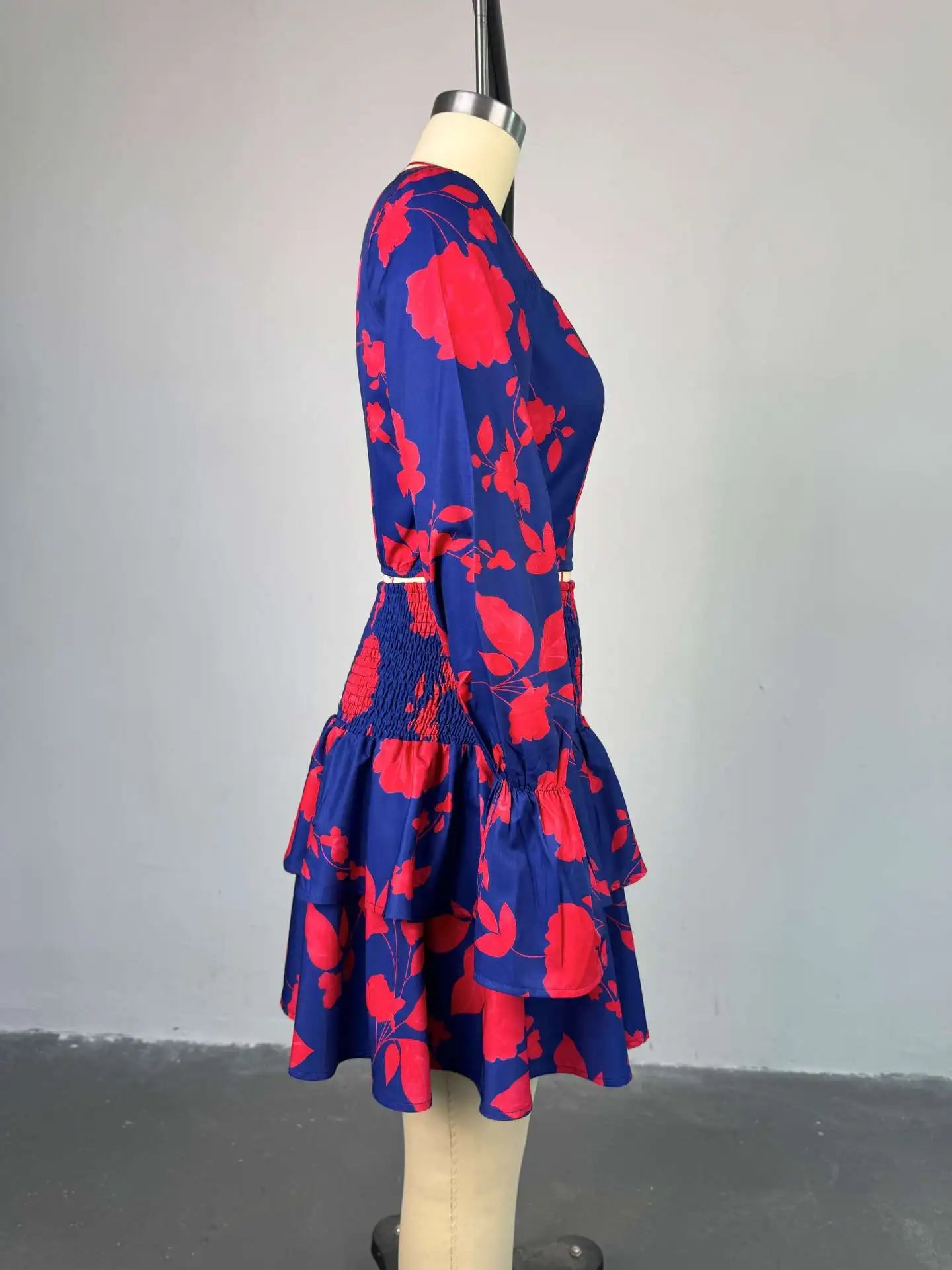 Beach Women Set Street Print Long Sleeve Shirts + Pleated Ruffles Mini Skirts Suits 2025 Party Street Two 2 Piece Sets