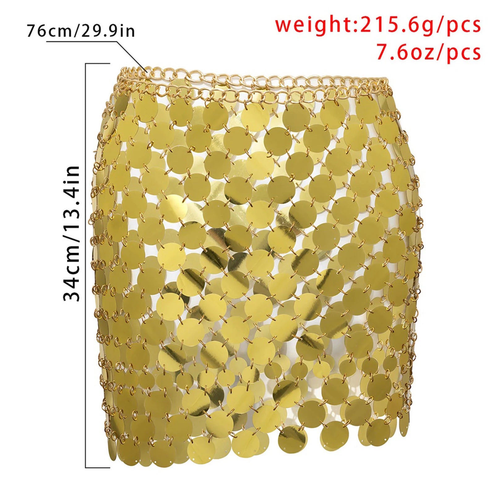 Mini Skirt Shiny Sequins Metal Chain Patchwork Woman Skirt Hollow Out Transparent Fashion Elegant Solid Short Bottom Women Girls