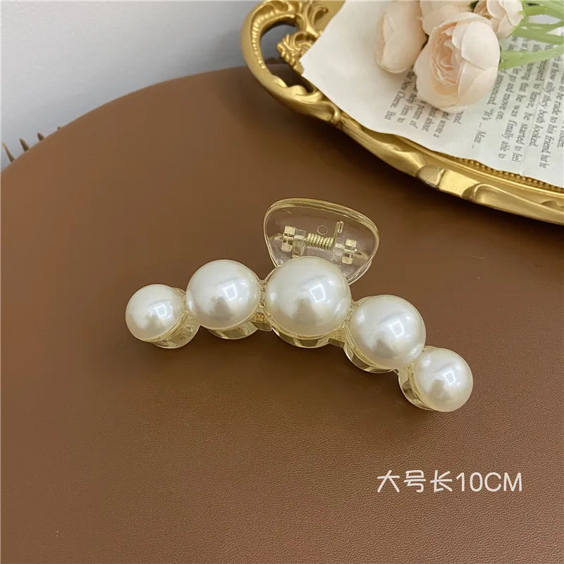 Elegant Big Pearl Hair Claws Clips for Women Big Size Acrylic Hair Clips Hairpins Hair Crab Barrettes Hair Accessories for Women 1