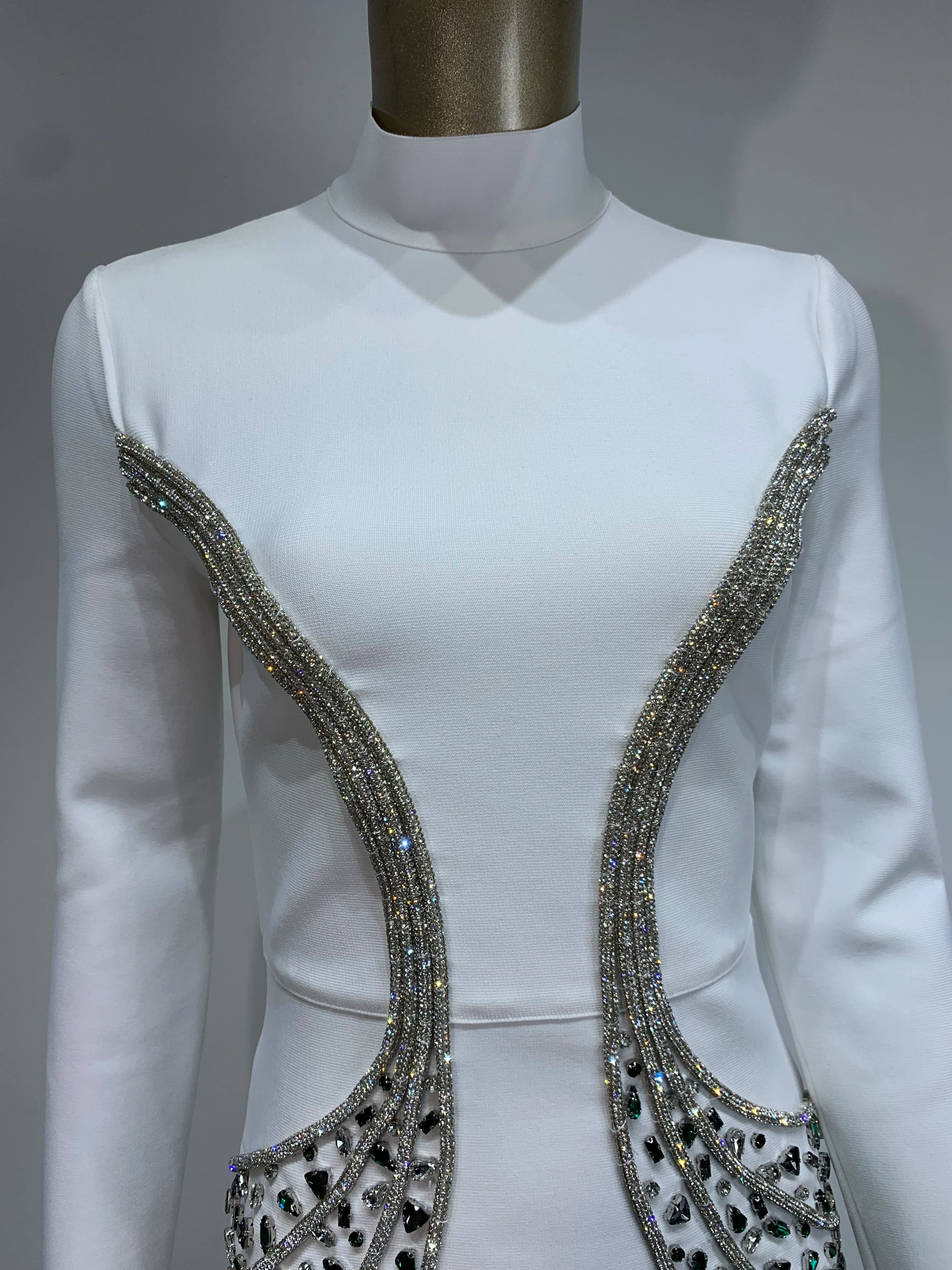 Women Celebrity Sexy Beading Crystal Diamonds Black White Maxi Long Bodycon Bandage Dress 2024 Elegant Evening Club Party Dress