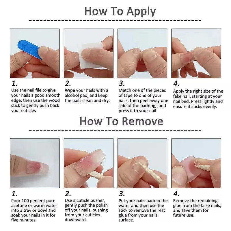 24Pcs Fashion French Fake Nails Colorful Glitter with Butterfly Patterns Medium Square False Nail Art Wearable Acrylic Nail Tips