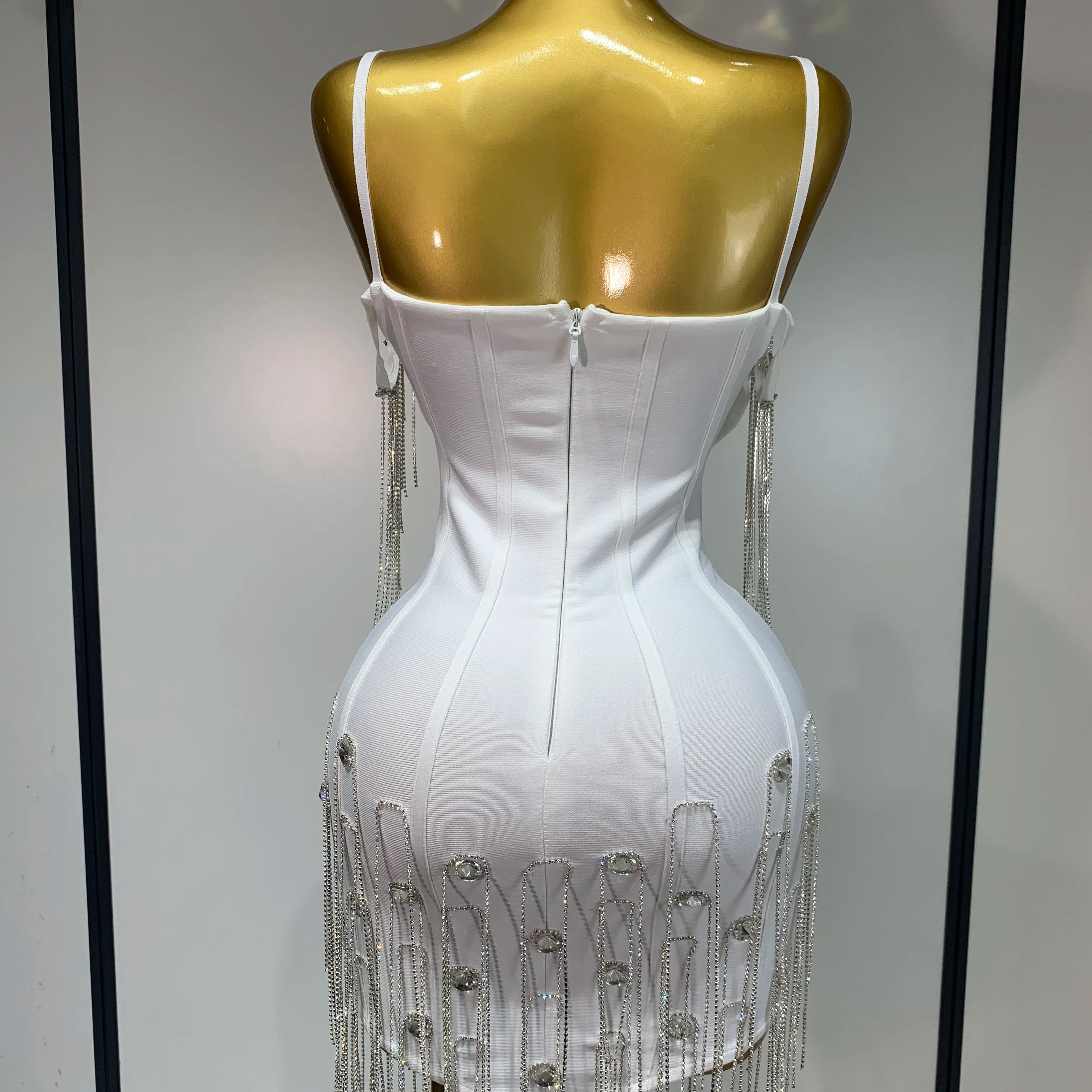 Women Sexy Backless Spaghetti Strap Bodycon Sleeveless Bandage Dress 2025 Elegant Prom Gown Club Evening Party Birthday Dresses