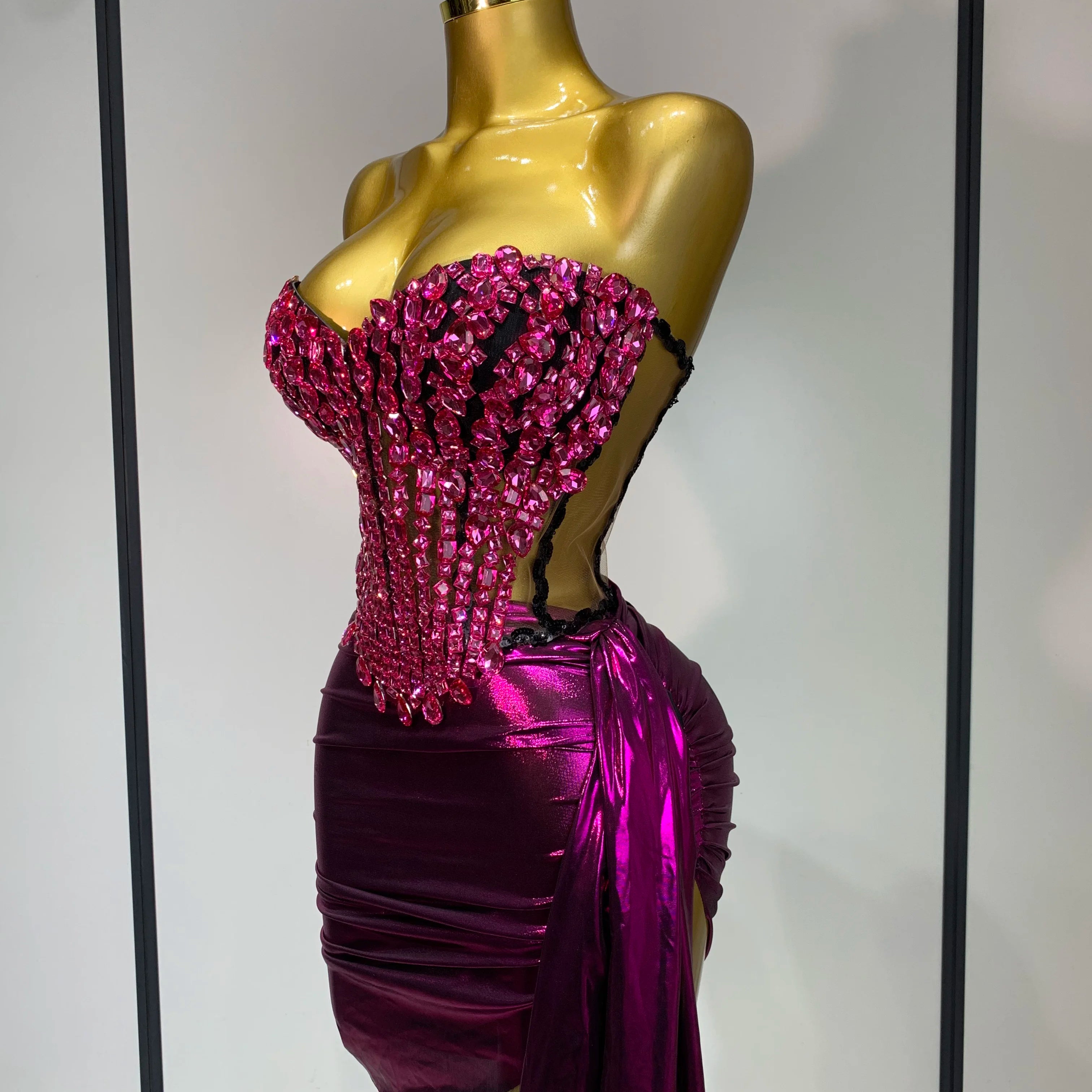 Luxury Birthday Party Celebration Dress Singer Dancer Stage Perform Clothing Drag Queen Costume Evening Party Nightclub Outfit