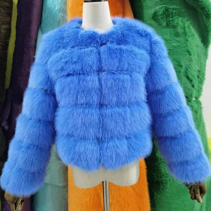 XS-6XL Mink Coat Winter Black White Faux Fur Coat Woman Elegant Fluffy Faux Fur Jacket Top Short Fur Coats Woman Clothing 19