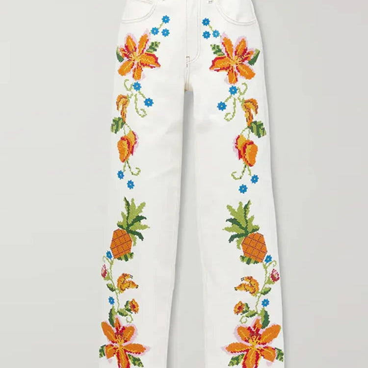 Beach Print Tank Top Pants Sets Women Fashion Halter Backless Sleeveless Vest Wide Leg Zipper Pants 2 Pieces Set Female 2024