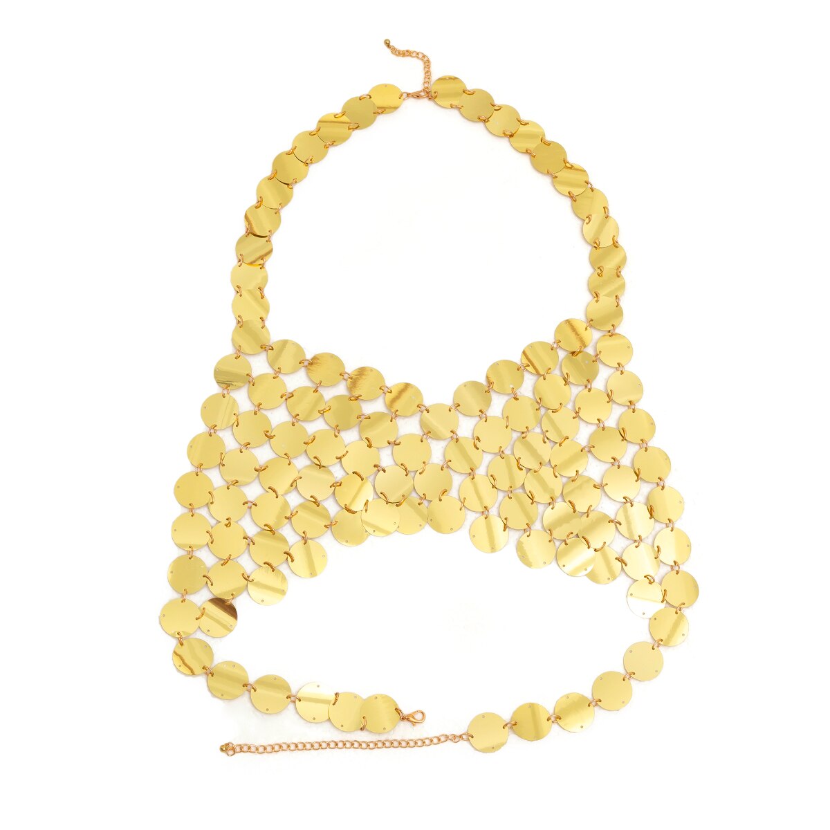 Sexy Acrylic Plastic Sequin Chest Bra Chain Dress Nightclub Party Show Festival Outfit Dance Costume Stage Wear Body Jewelry New