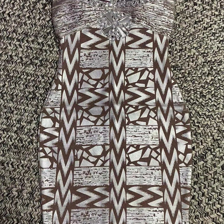 Black Silver Gold Foil Color Women Sexy Strapless Crystal Bodycon Mini Dress Bandage Fashion Nightclub Party Celebrate Dress Silver