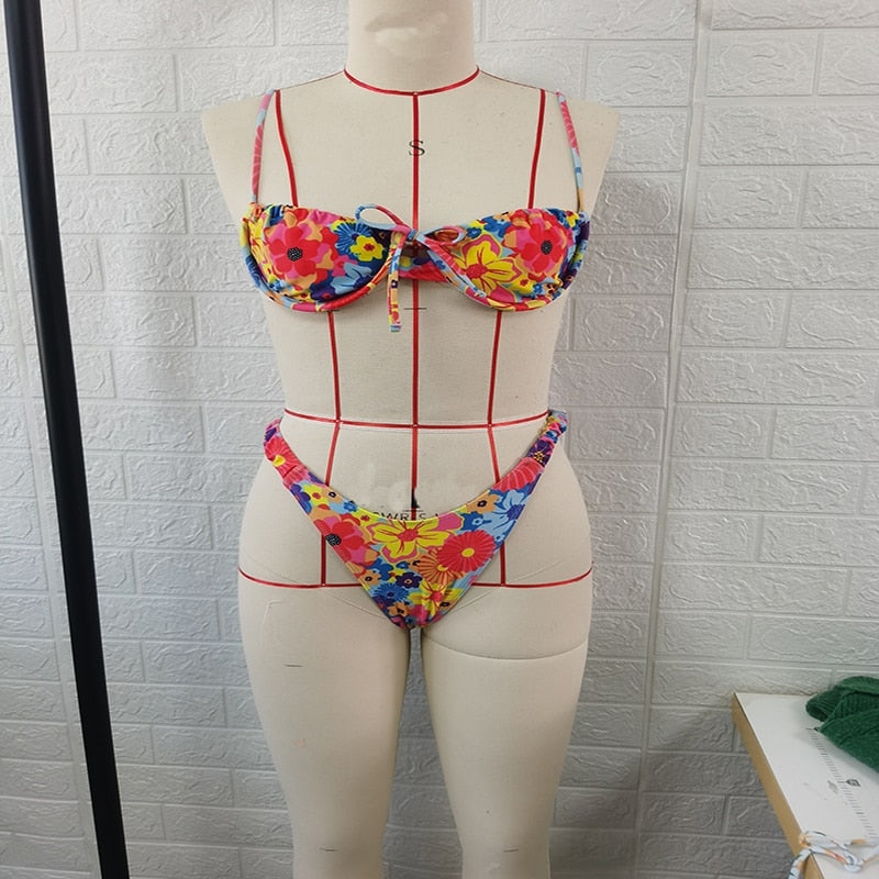 Bikini Sexy Bañadores De Verano Tirantes De Cuerda Sin Espalda Encajes De Baño Traje De Baño Para Mujer