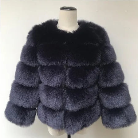 XS-6XL Mink Coat Winter Black White Faux Fur Coat Woman Elegant Fluffy Faux Fur Jacket Top Short Fur Coats Woman Clothing 24