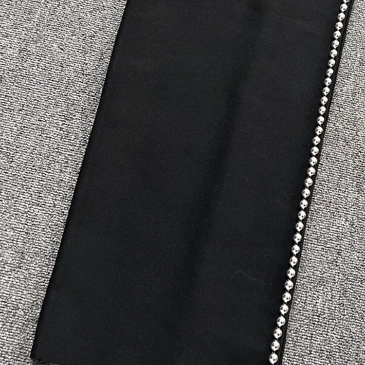 2022 Winter Black Dress Women Sexy Hollow Out High Slit Fashion Party Wear Bandage Dress With Long Sleeve