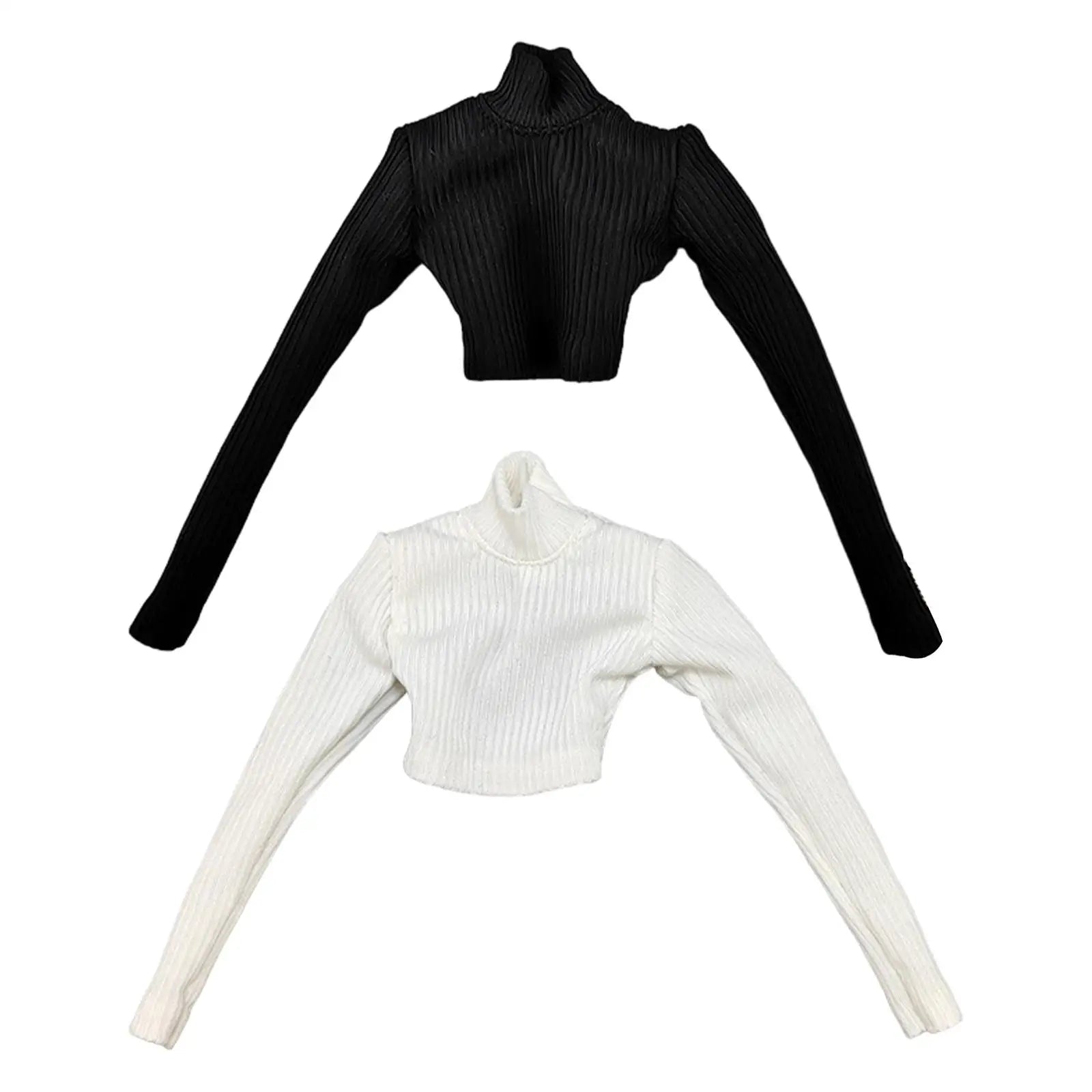 1:6 Scale Womans Crop Tops Turtleneck Thin Sweater Action Figure Clothes for 12'' Female Action Figure Dress up Accessories