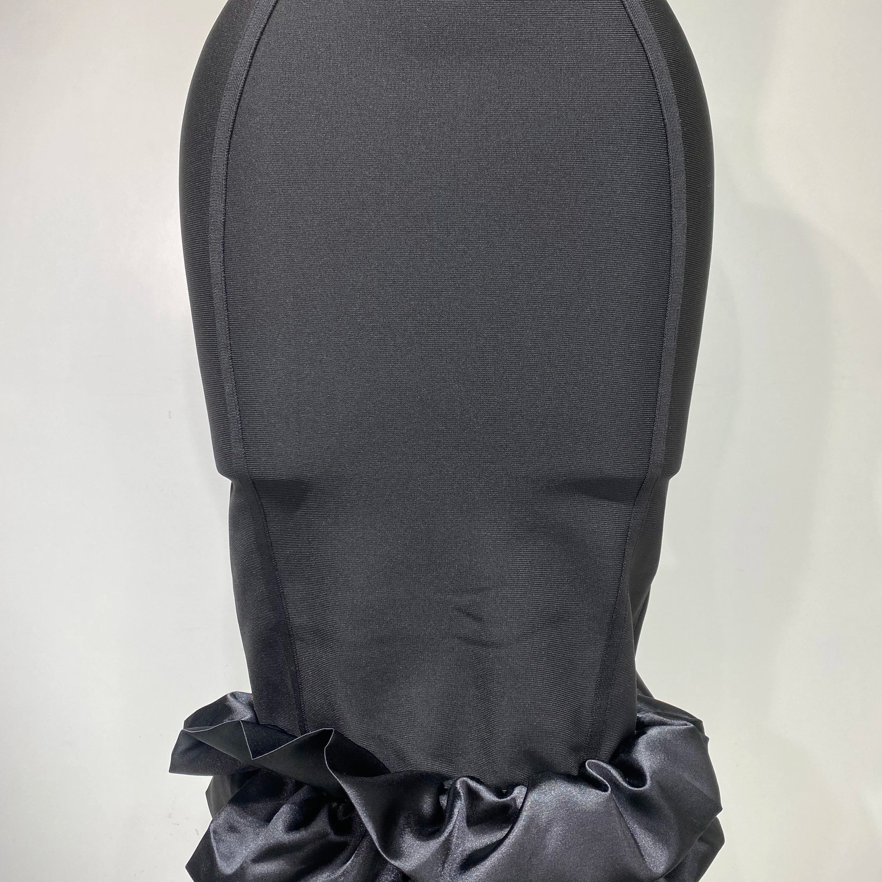 Women Sexy High Collar Ruffle Black Bandage Dress Sheath Sleeveless Party Prom Gown Elegant Formal Luxury Birthday Club Dresses