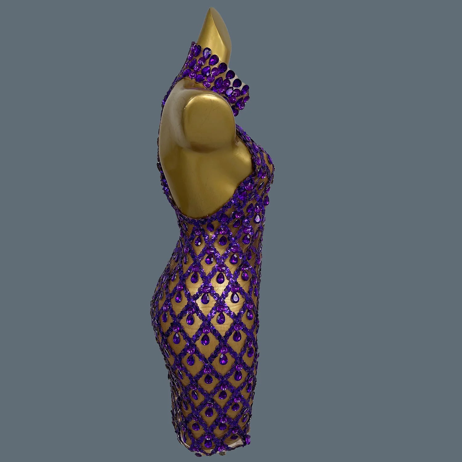 Sparkly Sequins Crystals Summer Mini Dress Sexy Sleeveless See Through Mesh Women Party Dress Event Singer Show Wear Shaokaojia