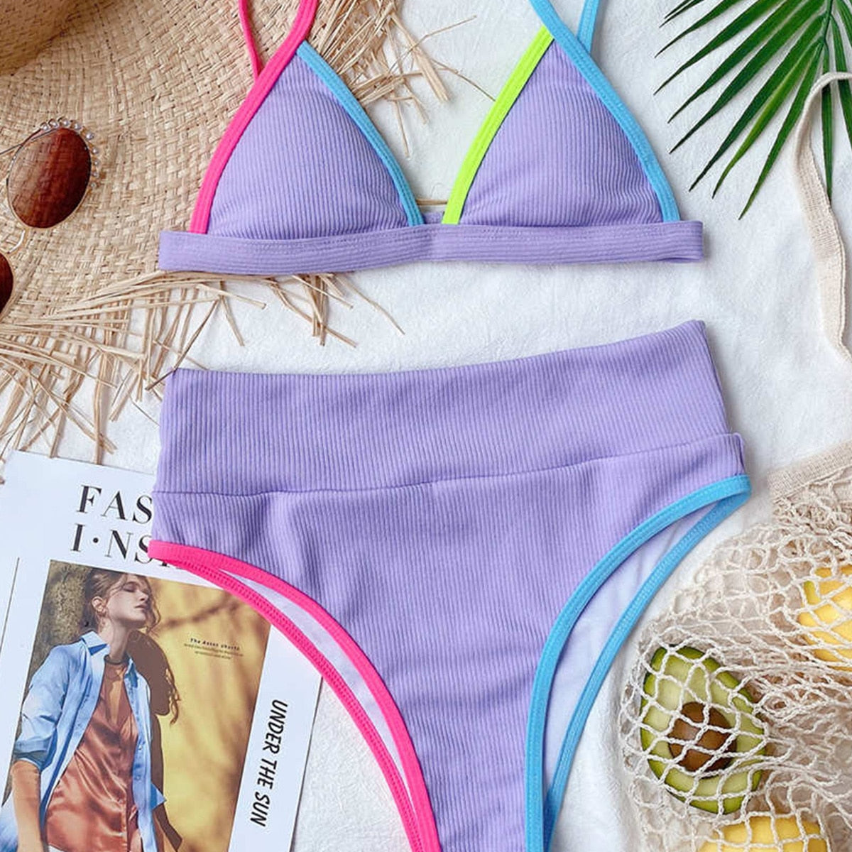 Swimwear Two-pieces Bikini set Purple