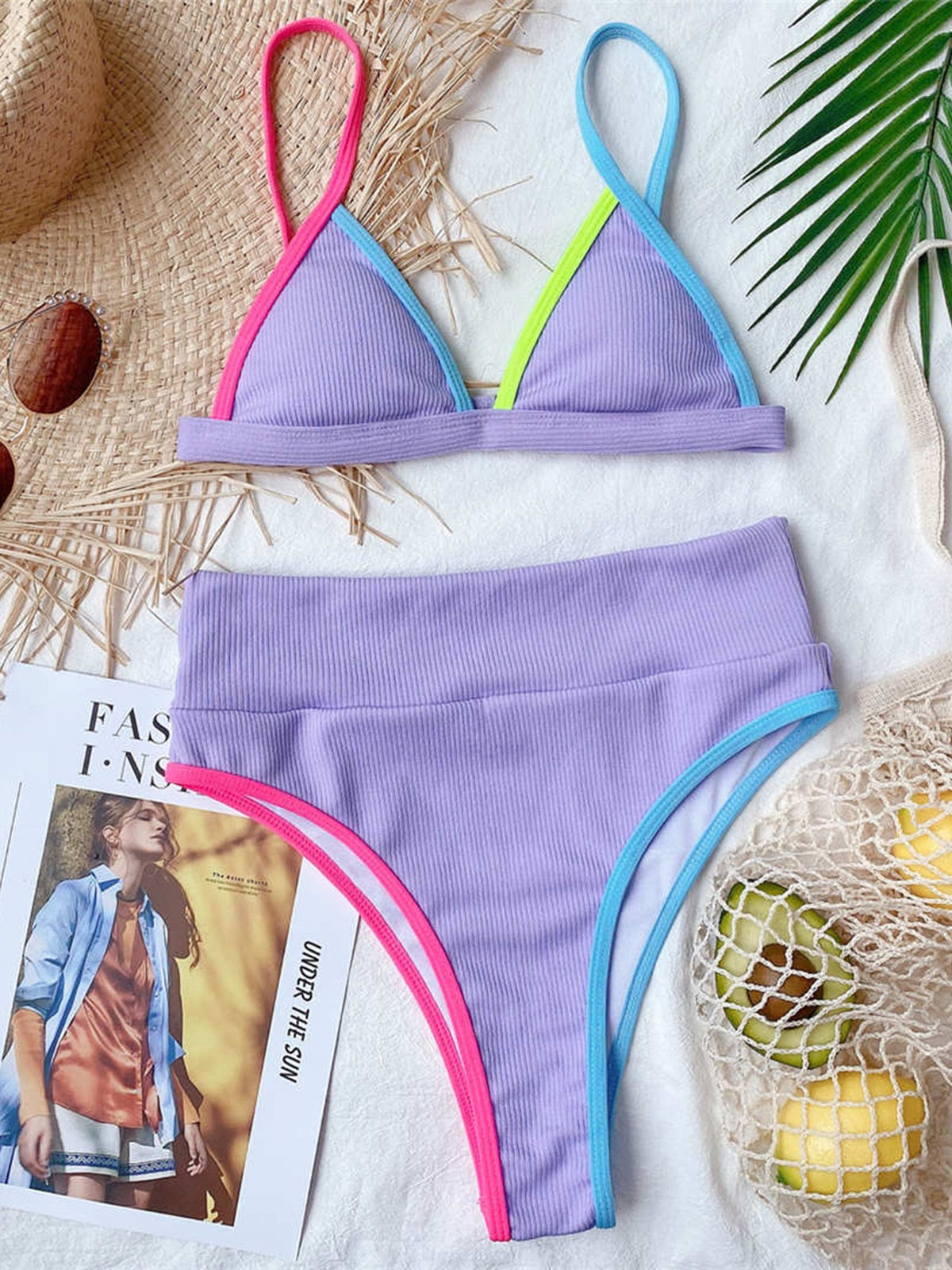 Swimwear Two-pieces Bikini set Purple